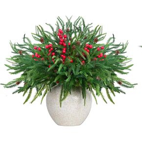 Christmas Norfolk Pine Branches, 12pcs Norfolk Pine Garland Real Touch Artificial Pine Branches Christmas Greenery, DIY Crafts for Xmas Indoor Outdoor Home Party New Year Decor