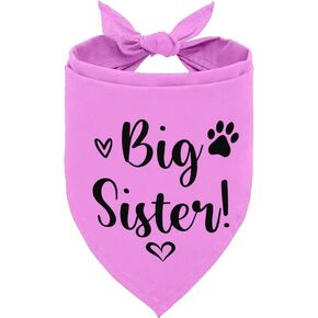 Dog Bandana, Big Sister Dog Bandana, Dog Scarf Classical Plaid Printing, Dog Scarf Accessories, Dog Bandana Pet Scarf, Pet Plaid Scarf Gender Reveal Accessories, Pet Scarf, Dog Bandana Gift (E17)