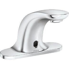 Moen M-Power Chrome Commercial Touchless 4-Inch Centerset Hands-Free Battery Powered Sensor-Operated Bathroom Faucet, CA8301