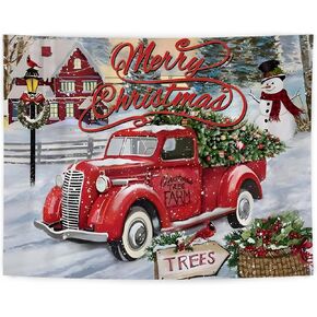 LUVADIAN Christmas Tapestry, Merry Christmas Trees Tapestry Wall Hanging, Vintage Christmas Decor, Christmas Wall Art Blanket for Home Bedroom Living Room Office Decor, 50x60 Inch
