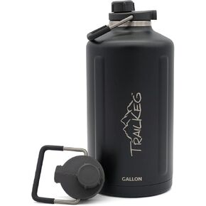 Sports Water Bottle, 64 oz, 1/2 Gallon, Vacuum Insulated Stainless Steel, Double Walled, Hot for 12 Hours, Cold for 48 Hours, Wide Mouth Metal Jug