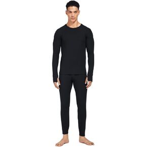 Long Johns Thermal Underwear for Men Fleece Lined Base Layer Set Top Bottom Pajama Set for Cold Winter