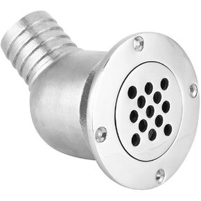 HERCHR Boat Floor Drain, Stainless Steel Boat Deck Water Drain Scupper Drainage Cover for Yacht Boat Replacement Accessory, Elbow Drain Boat Deck Drain Scupper Overflow Drain Tube Deck Drainage