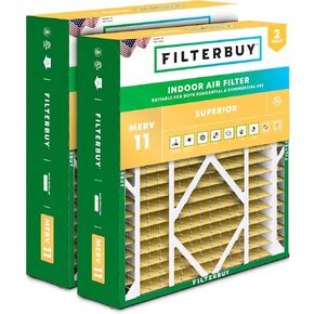 Filterbuy 20x21x5 Air Filter MERV 11 Allergen Defense (2-Pack), Pleated HVAC AC Furnace Air Filters Replacement for Lennox, Emerson, and Electro-Air (Actual Size: 19.88 x 20.50 x 4.38 Inches)