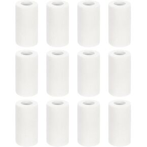 MECCANIXITY 12 Pack Elastic Cohesive Bandage Wrap 4 Inch x 5 Yards Breathable Self Adhesive Athletic Tape Roll White for Sports Wrist Ankle Support