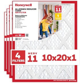 Honeywell 14x30x1 MERV 11 Allergen Reducer 11000 Electrostatic Pleated HVAC AC Furnace Air Filter (4-Pack) | Replacement Filter for Home Use | Made in USA