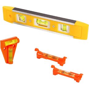 4Pcs Hanging Bubble Line Level String levels Tools Set, Magnetic Box Level Torpedo Level Line Level Tools, Mini Leveler for Building Trades, Engineering, Camping, Furniture