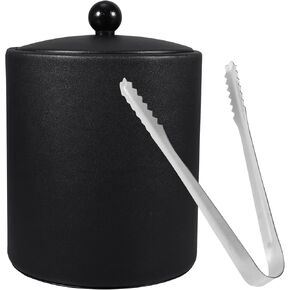 DOITOOL Stainless Steel Ice Bucket Double Wall Insulated Ice Bucket Beer Bottle Drink Cooler Party Beverage Chiller Bin Baskets for Cocktail Bar Black