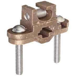 Morris Products 91652 Ground Lay in Clamp, Copper, 1/2-1" Pipe Range, 3/8-1" Rebar Range, 8-8 SOL Splicing Wire Range