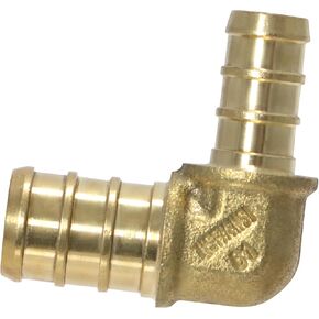 5 قطع XFITTING Pex 1/2 بوصة X 3/8 Pex تقليل الكوع النحاس تجعيد المناسب، 25-5-4=5X