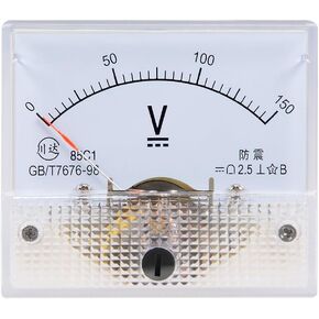 uxcell® DC 0-150V Analog Panel Voltage Gauge Volt Meter 85C1 2.5% Error Margin