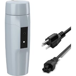Portable Electric Kettle Boiler, Small Electric Travel Kettle, 300W Fast Water Heater, Mini Electric Tea Coffee Mug for Hotels/Offices/RVs, Automatic Shut-Off & Restart, Elegant Gray