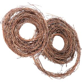NUOBESTY 2 Rolls Large Natural Grapevine Wreaths Christmas Rattan Wreath Holiday Twig Garland Wreaths for DIY Craft Front Door Wall Decoration