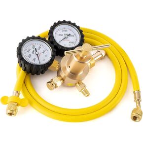 Nitrogen Regulator - Nitrogen Regulator Hvac with 60" Hose, 0-600 PSI CGA580 Delivery Pressure Equipment Brass Inlet Outlet Connection Gauges, Nitrogen Tank Regulator, by NAKAO (0-600PSI)