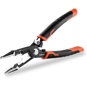 ValueMax 6-in-1 Wire Stripper, 8.5" Wire Stripper and Crimping Tool, CR-V Multifunctional Professional Wire Stripper Cutter for Electric Cable