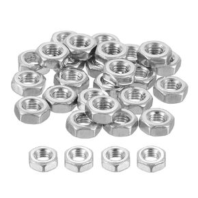uxcell Left-Hand Hexagonal Nut, M3x0.5mm 304 Stainless Steel Left-Hand Reverse Hexagonal Nut for Assembling and Fastening, Silver 20pcs