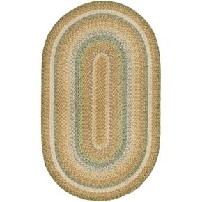 SAFAVIEH Braided Collection 3' x 5' Tan / Multi BRD314A Handmade Country Cottage Reversible Area Rug