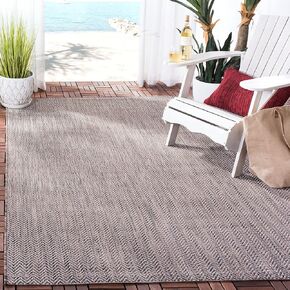 SAFAVIEH Courtyard Collection Area Rug - 4' Square, Brown & Beige, Non-Shedding & Easy Care, Indoor/Outdoor & Washable-Ideal for Patio, Backyard, Mudroom (CY8022-36321)