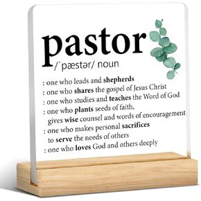 Pastor Gift, Pastor Appreciation Gifts, Thank You Gift for Pastor Clear Desk Decorative Sign Pastor Definition Acrylic Plaque Sign Home Office Desk Decor