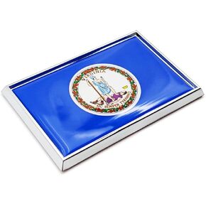 Virginia Flag Sticker Emblem Decal Car Chrome Flags, 2 Pack, 3 x 2 inches
