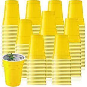 Zopeal 200 Count 18 Ounce Plastic Disposable Cups Beverage Drinking Cups, Heavy Duty Large Party Cold Drink Plastic Cups for Birthday Graduation Halloween Drinks Soda Punch Barbecues Picnics (Red)