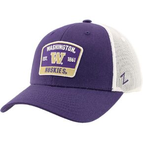 ZHATS Standard NCAA Officially Licensed Snapback Hat Big Rig Patch Team Color White Switchback, One Size