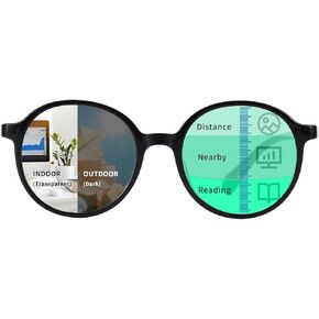 Photochromic Progressive Mutifocal Reading Glasses Blue Light Blocking for Men and Women Computer Readers