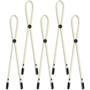 5 Pcs Adjustable Hat Strap Clips Elastic Hats Removable Chin Cord, Windproof Hat Strap Clips Anti-Lost Cap Strap Clips for Golfing Boating Fishing Hat Outdoor Black