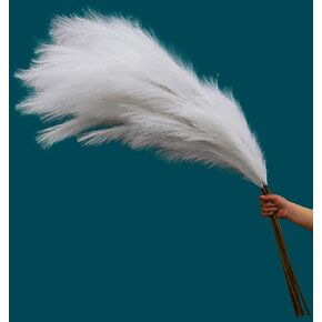 Faux Pampas Grass 3PCS Pampas Grass Tall 50'' Tall Pampas Grass for Floor Vase Dried Pampas Grass Decor Living Room Decor and Accessories Fluffy Artificial Pampas Grass Home Decor (Black)