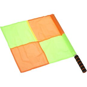 PATIKIL Referee Flag, 4 Pack Stainless Steel Pole Sponge Handle for Football Soccer Track and Field Sports Linesman Command Hand Signal, Checkered with Border