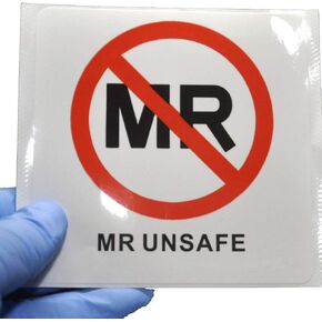 10-Pack MR Unsafe Label Vinyl Sticker 4 x 4 inch Waterproof