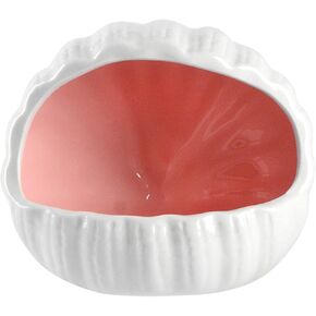 Cute Betta Fish Tank Accessory Decorations Ceramic Conch Shell-Shaped House Aquarium Decor Thematic Ornament Hideout Cave for Shrimp Fish Playing or Hiding (Pink, Large)