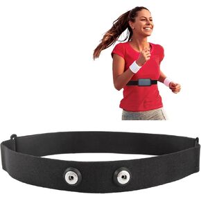 حزام صدر بديل لمراقبة معدل ضربات القلب متوافق مع Polar H7 H1 Wahoo Tickr Garmin، حزام صدر ناعم قابل للتعديل مقاوم للماء، أسود