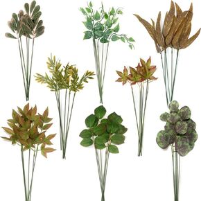 Fall Stems, 48 Pcs with Stems, 8 Kinds, for Fall Flower Bouquet Centerpiece Autumn Home Office Decor, Kitchen Garden, Balcony, Bedroom, Banquet