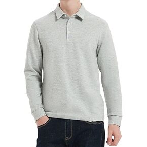 DAVID.ANN Mens Golf Shirt Long Sleeve Casual Workout Polo Shirts
