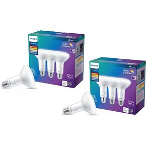 PHILIPS BR30 Dimmable LED Spotlight Bulbs - Flicker Free Light Bulb with EyeComfort Technology - Selectable White - E26 Base - 6 Pack