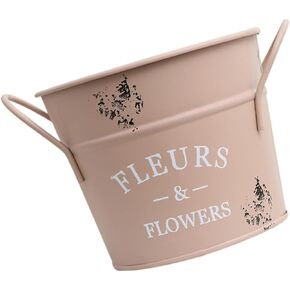 Flowerpot Flower Pot Retro Flower Bucket Courtyard Decor Decorative Flower Bucket Retro Flower Container Garden Decor Oval Metal Barrel Succulent Plants Jug Decorate Wrought Iron