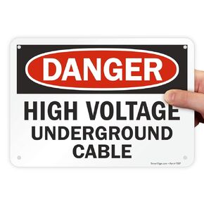 SmartSign "Danger - High Voltage, Underground Cable" Sign | 7" x 10" Aluminum