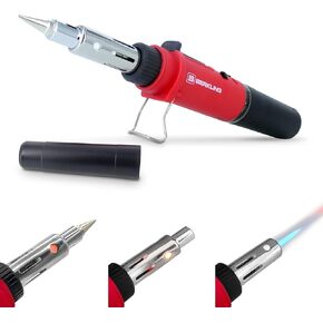 Berkling BSG-568 3-IN-1 Cordless Butane Gas Soldering Iron, Heat Gun Blower, Mini Torch - Self-Ignite, Instant Start, Rechargeable, Light Weight, Portable, Adjustable Flame Control, Up to 90 Mins