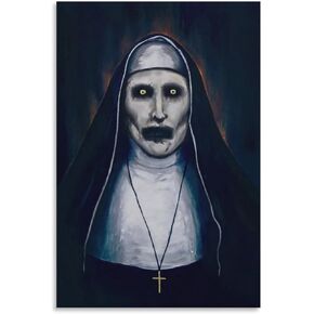 BISUE The Nun Horror Demon Nun Classic Poster Canvas Art Poster and Wall Art Picture Print Modern Family Bedroom Decor Posters 12x18inch(30x45cm)