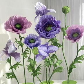 Giant Artificial Flower for Decoration, 9 Pcs/Set Artificial Flower for Wedding Birthday Halloween Purple Party Banquet Backdrop Decor Photography Props, Shop Window Display