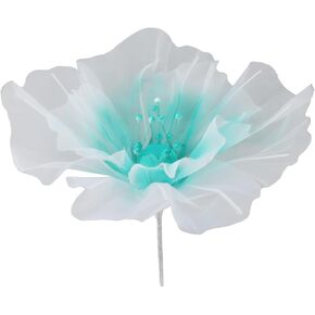 Organza Flower,Big Flowers for Decorations,50cm Artificial Silk Gauze Flower with Beads Appliques,Organza Ribbon Fake Flowers for Crafts DIY Birthday Wedding Party Decoration