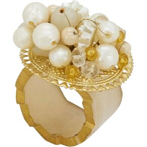 خاتم مناديل راديانس مطرز بالخرز (مجموعة من 4) in Kuwait