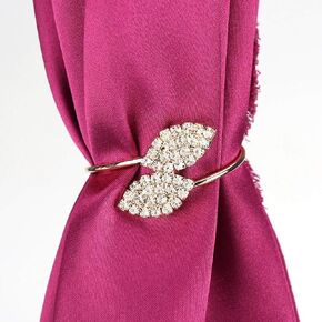 TOPINCN Napkin Rings Set of 12, Leaf Napkin Holders Bridal Napkins Rings Napkin Holder for Vintage Christmas, Holidays, Dinner Decor Favor