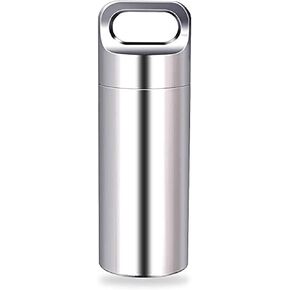 Waterproof Stainless Steel Pill Case, Waterproof Pill Box, Pocket Pill Container, Keychain Pill Fob, Travel Pill Holder for Men Women
