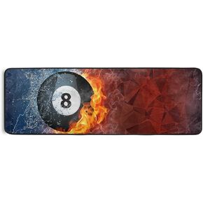 Doormat Area Rug Mat Runner Carpet Billiard Ball On Fire Water for Bedroom Front Door Kitchen Indoors Home Decoration 72x24inch