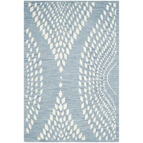 SAFAVIEH Bella Collection 8' x 10' Blue/Ivory BEL126A Handmade Premium Wool Area Rug