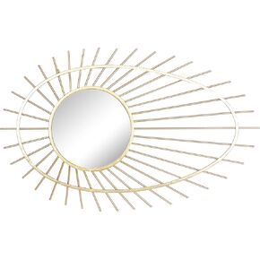 CosmoLiving by Cosmopolitan Contemporary Metal Wall Framed Mirror for Bedroom, Bathroom Or Entryway, Over Mantel, Couch or Console Table, 22" x 34, Gold
