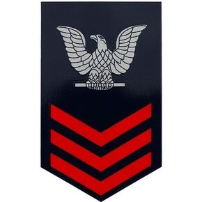 E-6 1st Class Petty Officer (Red) Large Clear Decal