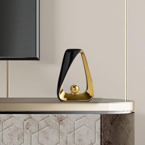 FJS ديكور المنزل الفن الحديث السيراميك تمثال ديكور غرفة المعيشة - 12 "ح × 6.9" ث مجردة النحت الجدول الزينة لغرفة النوم مكتب القهوة طاولة الطعام الرف الديكور in Saudi Arabia